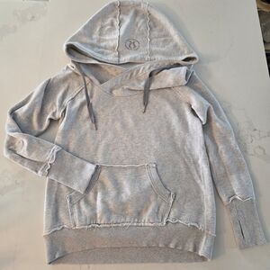 Effortless Raw Edges Crossed Neck Lrg Hood Light Heathered Grey Lululemon Hoodie
